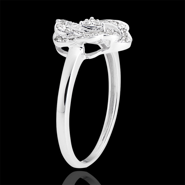 Anello di fidanzamento Sboccio - Nina - oro bianco 18 carati e diamanti