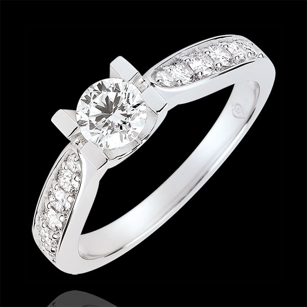 Anello di Fidanzamento Solitario Contessa - Diamante 0.4 carati - Oro bianco 18 carati