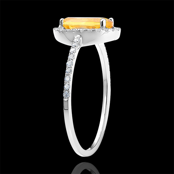Anello Eterno Edelweiss - Anaé - oro bianco 9 carati - Citrino e diamanti