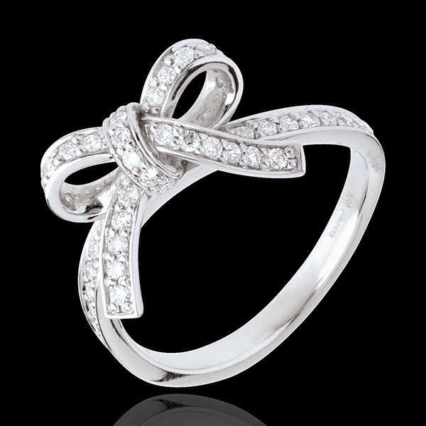 Anello Fiocco diamanti - Oro bianco - 18 carati - Diamante - 0.423 carati
