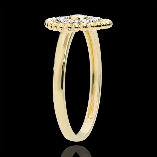 Anello Fior di Sale - Cerchio - Oro giallo - 18 carati - Diamanti