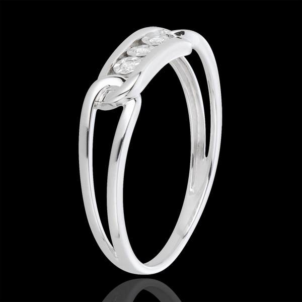 Anello Forza Diamanti - Oro bianco - 18 carati - 3 Diamanti
