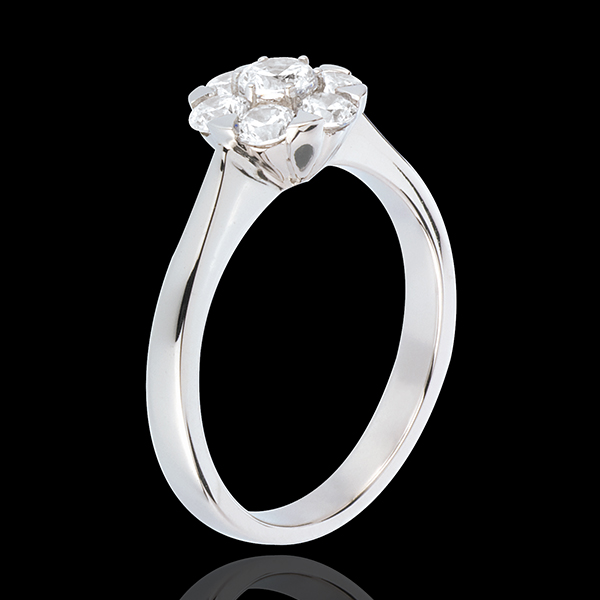 Anello Freschezza - Magnolia - Oro bianco - 18 carati - 7 diamanti - 0.88 carati 