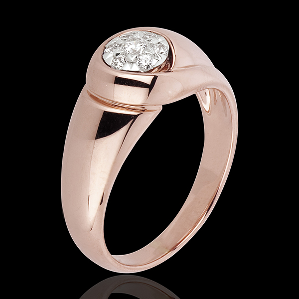 Anello Infinito - Germoglio - Oro rosa -18 carati - Diamanti - 0.137 carati