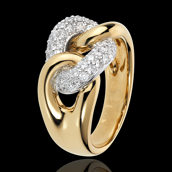 Anello Legame Infinito - Oro bianco e Oro giallo - 18 carati - 48 Diamanti - 0.75 carati