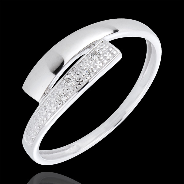 Anello Lumière - Oro bianco - 18 carati - 4 Diamanti 