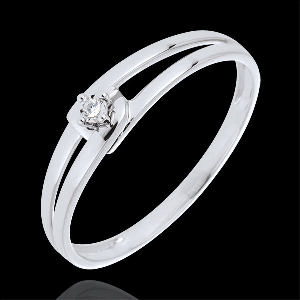 Anello Modernity - Oro bianco - 9 carati - Diamante