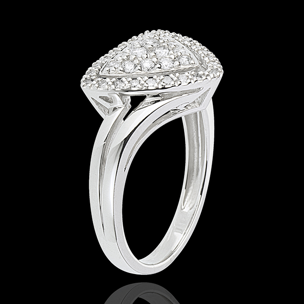 Anello Navetta diamanti - Oro bianco - 18 carati - 39 Diamanti - 0.47 carati