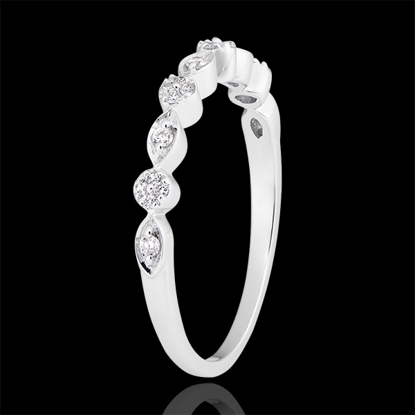 Anello Petites Pampilles - oro bianco 9 carati e diamanti