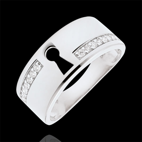 Anello Prezioso Segreto - Diamanti - Oro bianco - 9 carati 