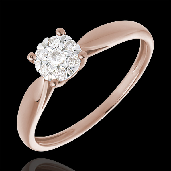 Anello Ramoscello - Oro rosa - 18 carati - 7 Diamanti