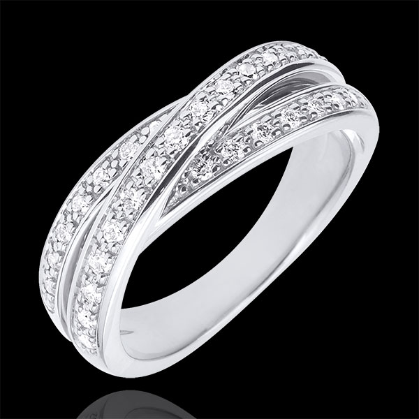 Anello Saturno Diamante - Oro bianco - 29 diamanti - 18 carati