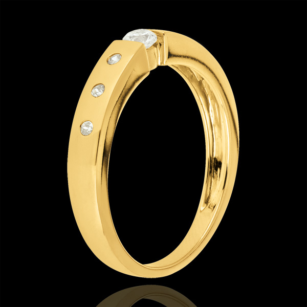 Anello Solitario Désirée - Oro giallo - 9 carati - 7 Diamanti - 0.17 carati