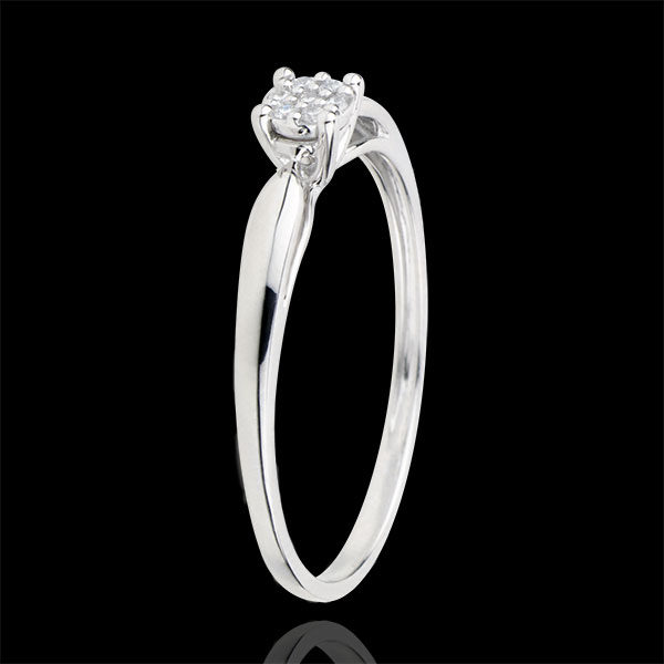Anello Solitario - Miriade di stelle - Oro bianco - 18 carati - 7 Diamanti