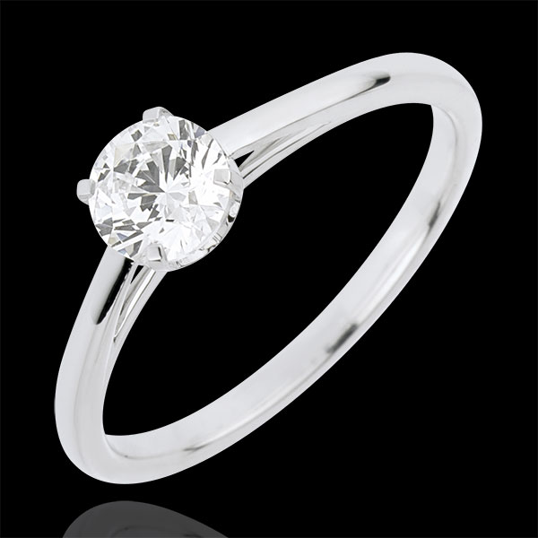 Anello Solitario - Purezza preziosa - Oro bianco - 18 carati - Diamante - 0.50 carati