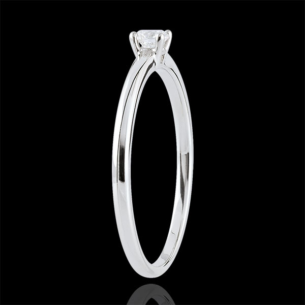 Anello solitario Sì - Oro bianco - 9 carati - Diamante -0.1 carati