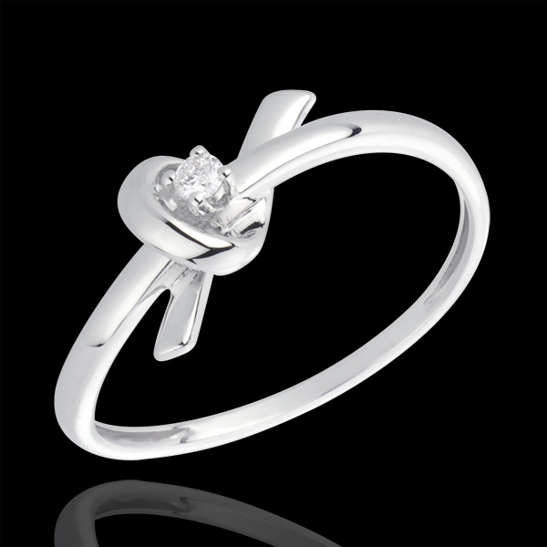 Anello Souvenir - Oro bianco - 18 carati - 1 Diamante
