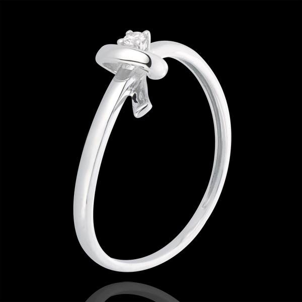 Anello Souvenir - Oro bianco - 18 carati - 1 Diamante