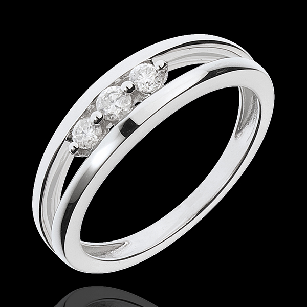 Anello Trilogy Abisso - Oro bianco - 18 carati - 3 Diamanti - 0.17 carati