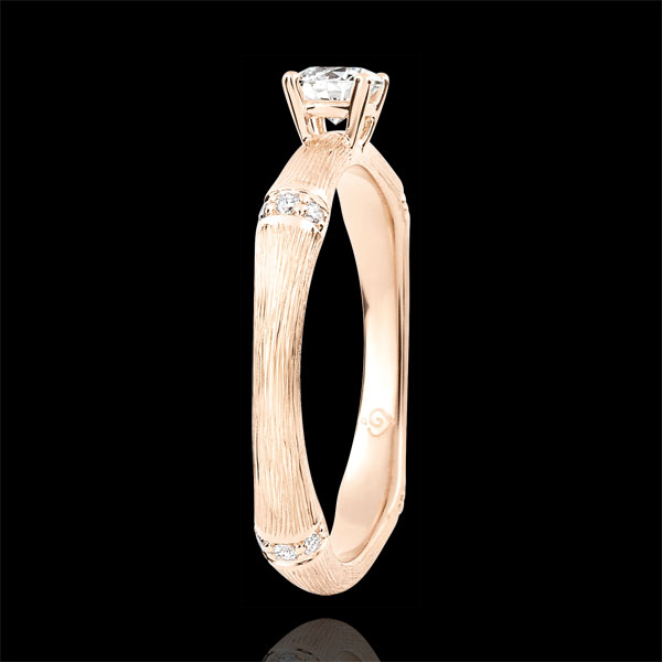 Anillo de compromiso Jungla Sagrada - diamante 0,2 quilates - oro rosa rugoso 9 quilates
