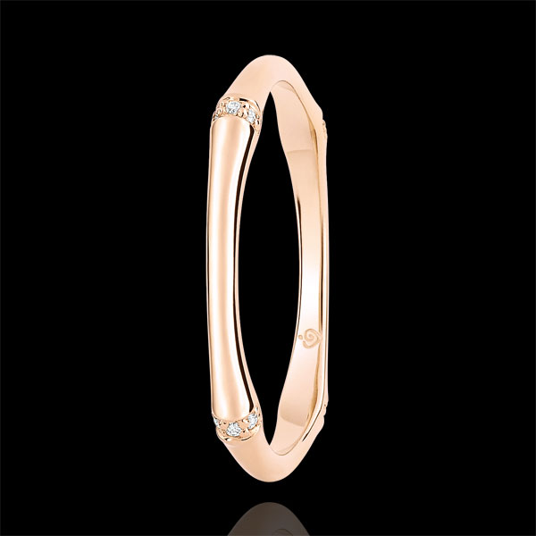 Anillo Jungla Sagrada - Multidiamantes 2 mm - oro rosa 18 quilates