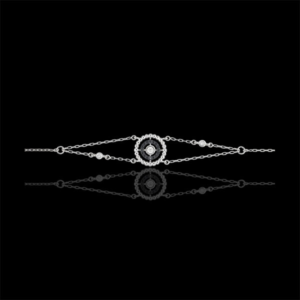 Armband Fleur de Sel - Cirkel - 9 karaat witgoud en zwarte Diamanten