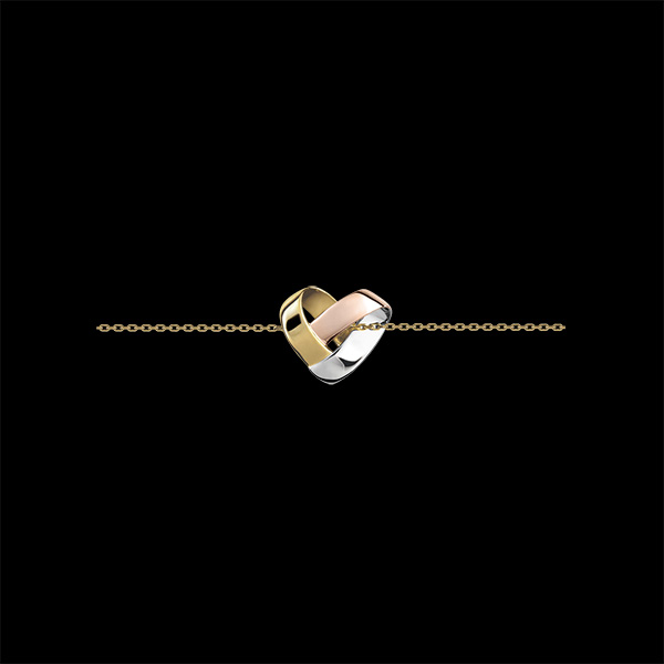 Armband Gevouwen hart - 3 soorten goud 9 karaat