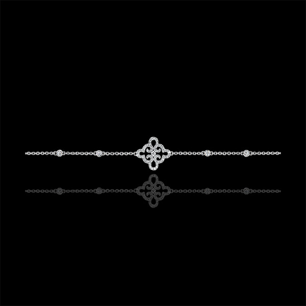 Armband Lentekriebels - Bloem - 18 karaat witgoud met Diamanten