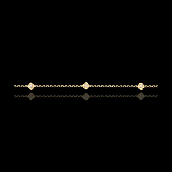 Armband Ontluiking - Kroon van rozen - Diamanten - 9 karaat geelgoud