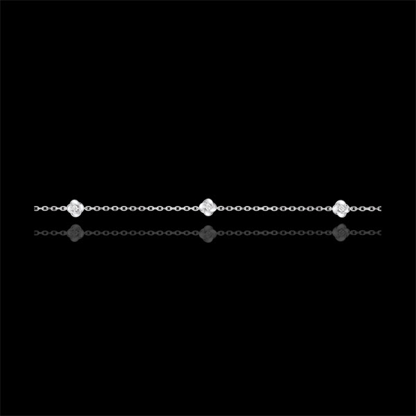 Armband Ontluiking - Kroon van rozen - Diamanten - 9 karaat witgoud