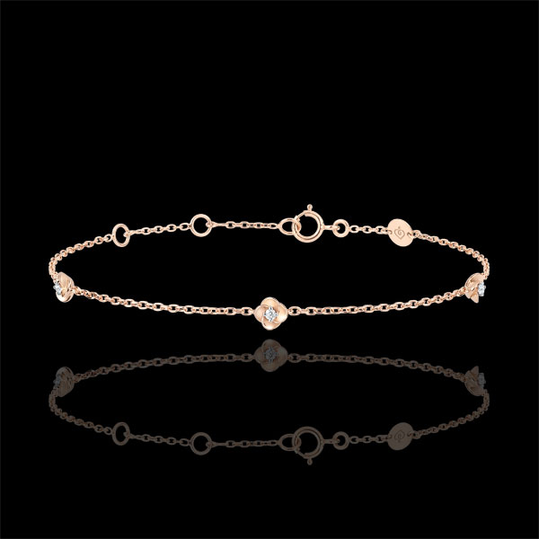 Armband Ontluiking - Kroon van rozen - Diamanten rozégoud - 18 karaat goud