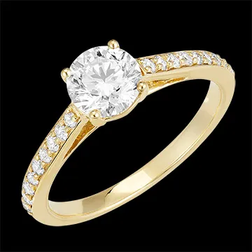 « L'Atelier » nº 184806 - Bague Or jaune 9 carats - Diamant synthétique Rond 0.7 carat - Sertissage Diamant synthétique