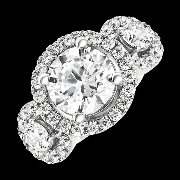 Inel Aurélia – Aur alb reciclat de 18K și diamante de sinteză