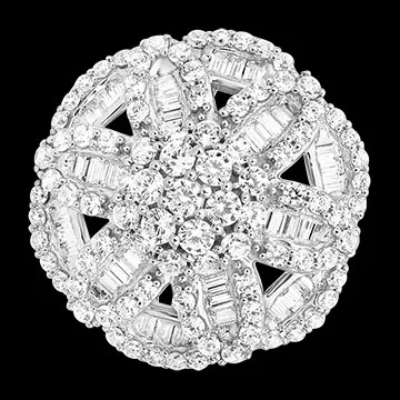Inel Cristal – Aur alb de 9K și diamante sintetice