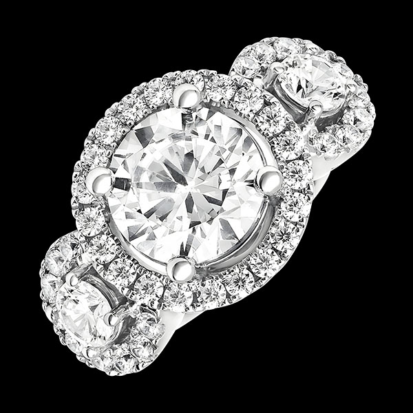 Inel Aurélia – Aur alb reciclat de 18K și diamante de sinteză
