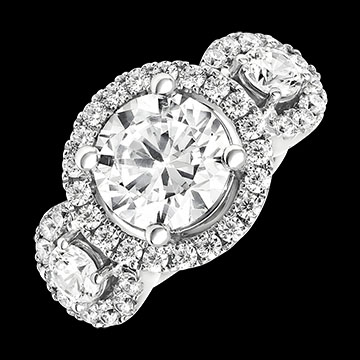 Inel Aurélia – Aur alb reciclat de 18K și diamante de sinteză