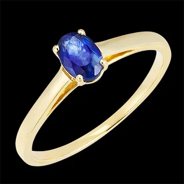 « L'Atelier » Nº163901 - Bague Or jaune 18 carats - Saphir bleu Ovale 0.5 carat