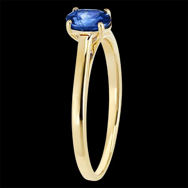 « L'Atelier » Nº163901 - Ring Yellow gold 18 carats - Blue Sapphire Oval 0.5 Carats