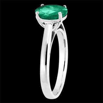 « L'Atelier » Nº169303 - Anillo Oro blanco 18 quilates - Esmeralda Ovalo 1 quilates