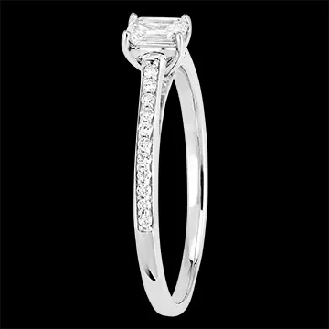 « L'Atelier » Nº180207 - Anillo Oro blanco 18 quilates - Diamante de laboratorio Rectángulo 0.3 quilates - Engastado Diamante de laboratorio