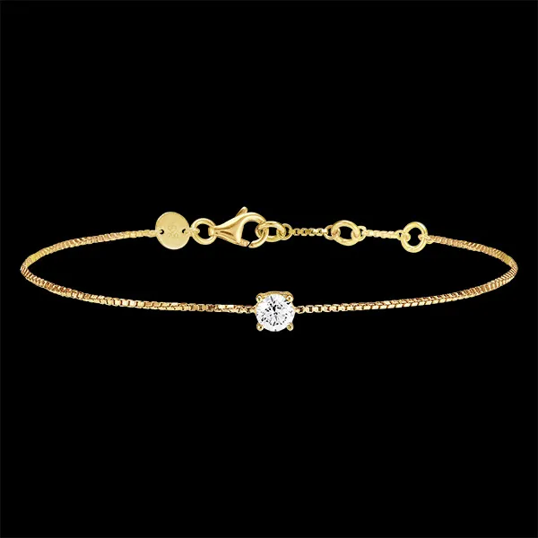 « L'Atelier » Nº200005 - Armband Geelgoud 18 karaat - Diamant rond 0.3 Karaat - Ketting Venetiaans
