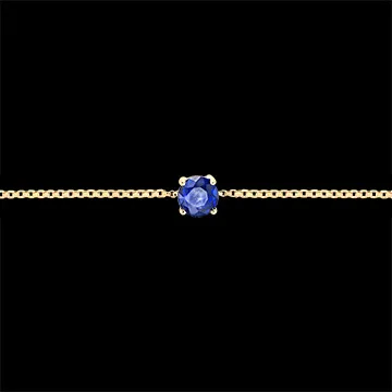 « L'Atelier » Nº200582 - Bracelet Or jaune 9 carats - Saphir bleu Rond 0.3 carat - Chaîne Vénitienne