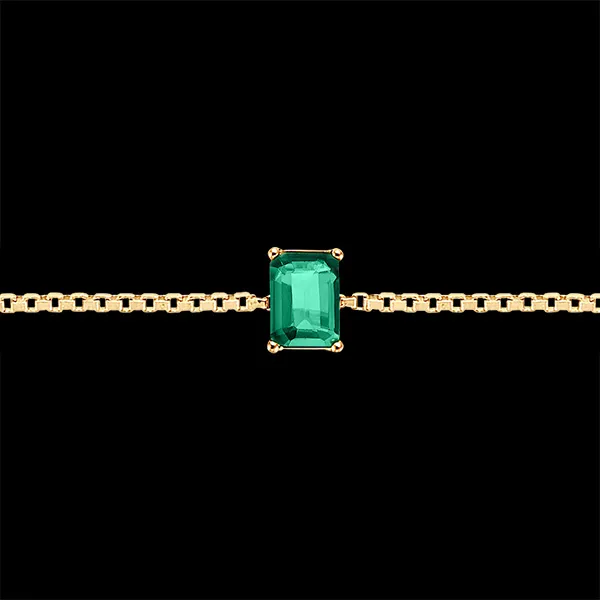 « L'Atelier » Nº200838 - Bracelet Or jaune 9 carats - Émeraude Rectangle 0.3 carat - Chaîne Vénitienne