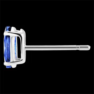 « L'Atelier » Nº201332 - Boucles d'oreilles Or blanc 9 carats - Saphir bleu Marquise 0.3 carat (2 X)