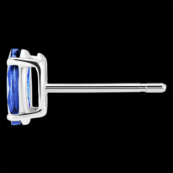 « L'Atelier » Nº201332 - Earrings White gold 9 carats - Blue Sapphire Marquise 0.3 Carats (2 X)