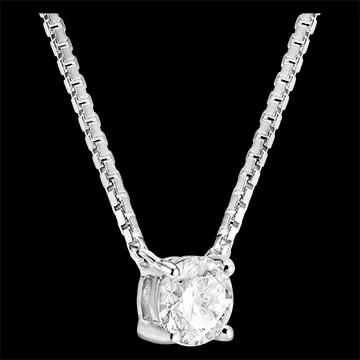 « L'Atelier » Nº201640 - Necklace White gold 9 carats - Laboratory Diamond round 0.3 Carats - Chain Venetian