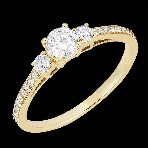 « L'Atelier » No. 180025 - Ring Yellow gold 18ct (750) - Lab-grown diamond Round 0.3 Carats - Ring settings Lab-grown diamond - Setting Lab-grown diamond