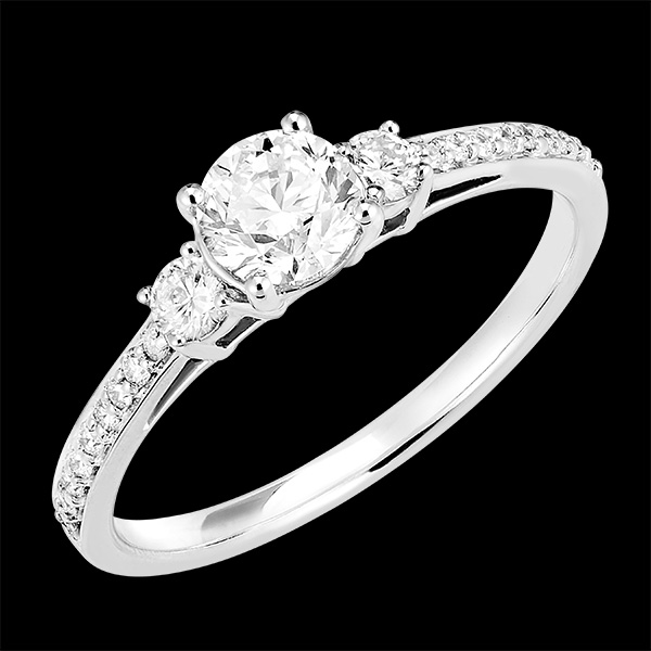 « L'Atelier » No. 182428 - Ring White gold 9ct (375) - Lab-grown diamond Round 0.5 Carats - Ring settings Lab-grown diamond - Setting Lab-grown diamond