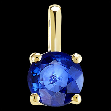« L'Atelier » No. 205857 - Pendant Yellow gold 18ct (750) - Blue Sapphire Round 0.3 Carats - No Chain