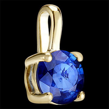 « L'Atelier » No. 205857 - Pendant Yellow gold 18ct (750) - Blue Sapphire Round 0.3 Carats - No Chain